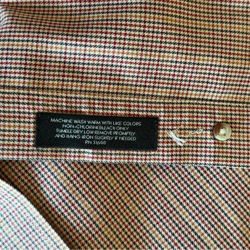 Jos. A. Bank Shirt Mens L Brown Check Traveler's Collection Cotton Casual Office - Picture 8 of 8